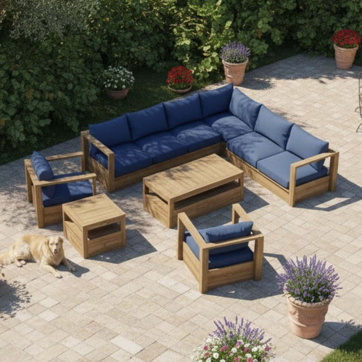 Anderson Teak Copacabana 7-Piece Modular Deep Seating Set - view 2