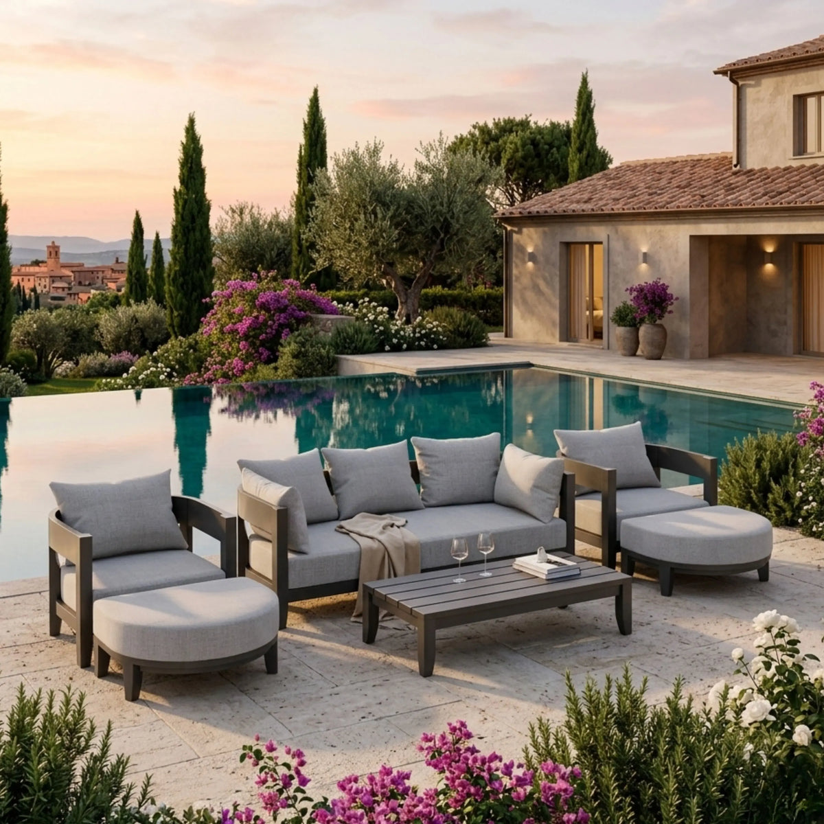 Anderson Teak Coronado 6-Piece Aluminum Deep Seating Set - view 3