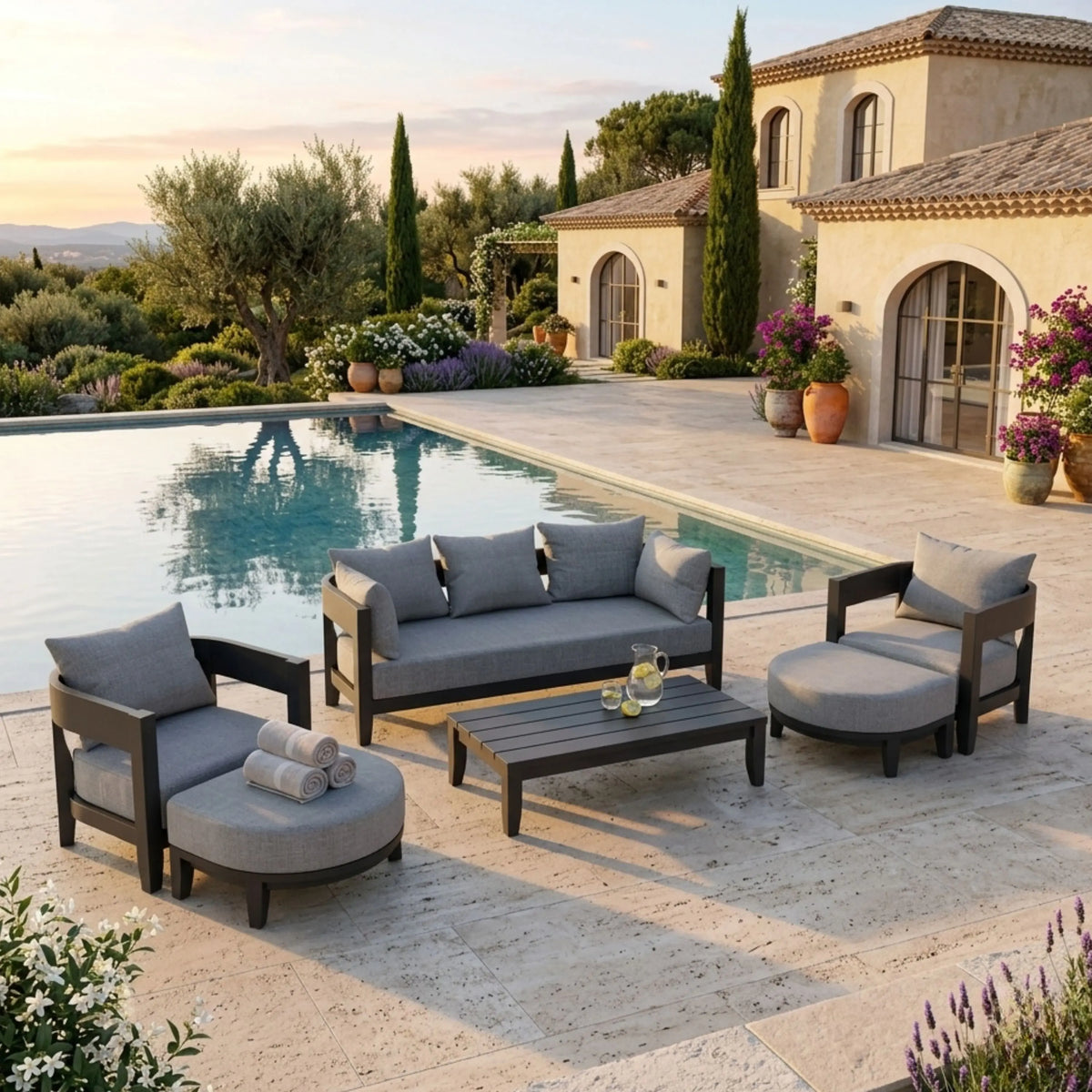 Anderson Teak Coronado 6-Piece Aluminum Deep Seating Set - view 4
