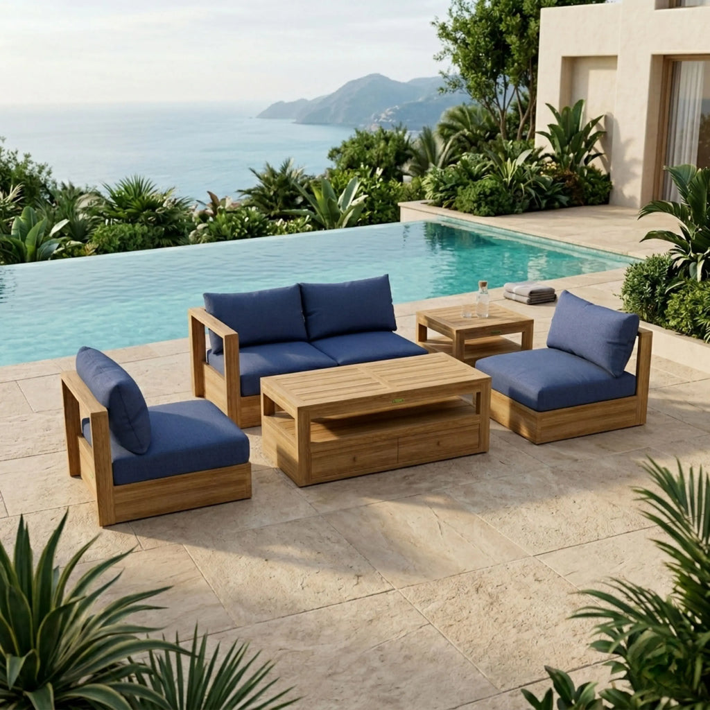 Anderson Teak Copacabana 5-Piece Modular Deep Seating Set - view 2