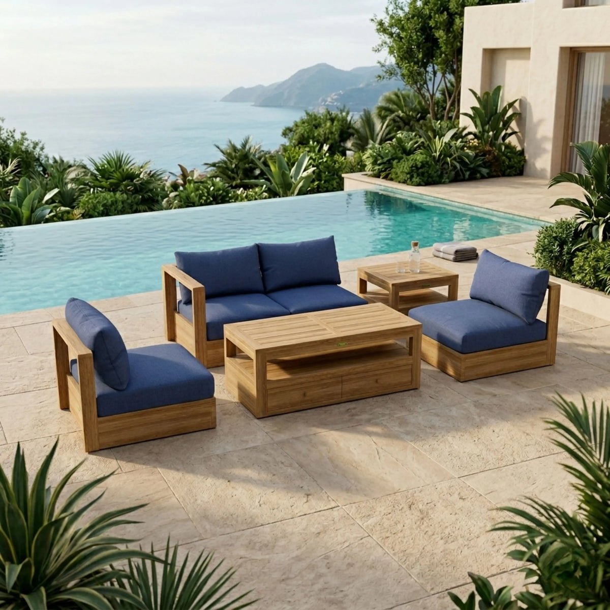 Anderson Teak Copacabana 5-Piece Modular Deep Seating Set - view 2