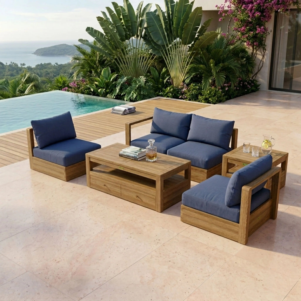 Anderson Teak Copacabana 5-Piece Modular Deep Seating Set - view 3