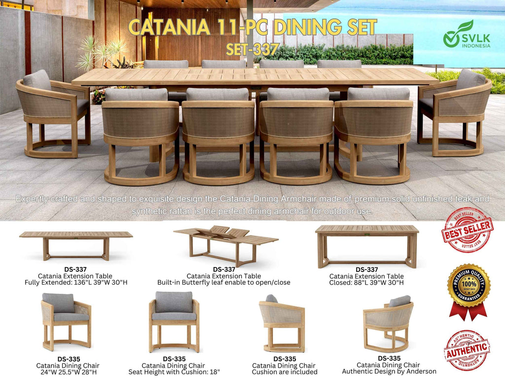 Anderson Teak Catania 11-Piece Dining Set (SET-337) - view 8