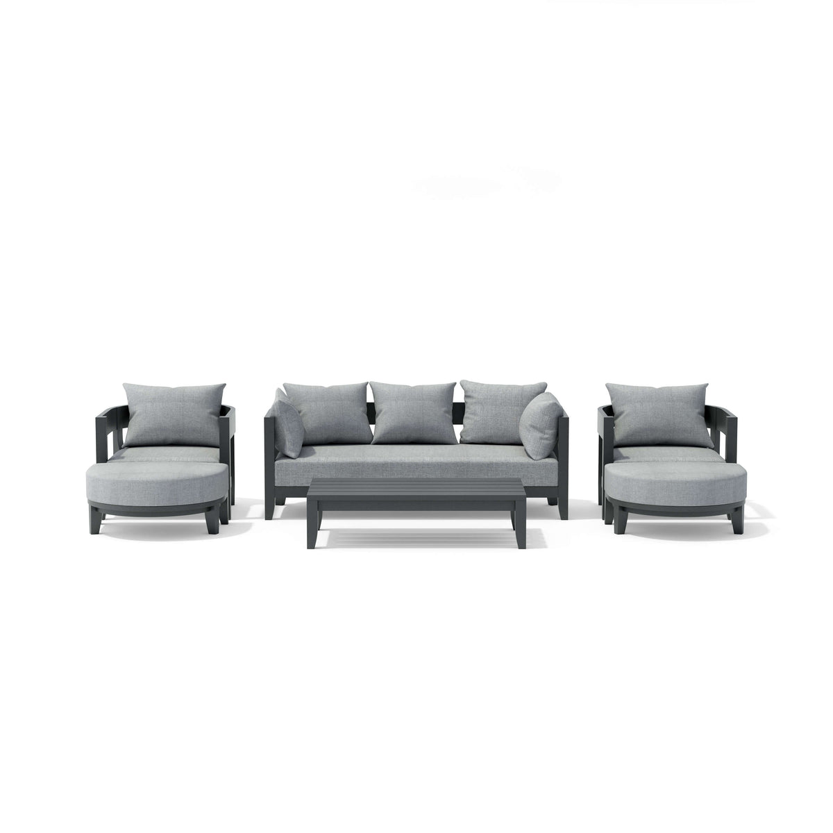 Anderson Teak Coronado 6-Piece Aluminum Deep Seating Set - view 7